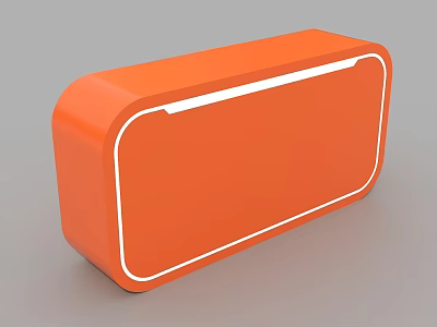 Stylish Orange Rectangular Check In Device With White Trim And Modern Design 3d model