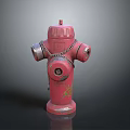 Urban Building Exterior With Red Fire Hydrant Silver Parts Chain And Green Graffiti
