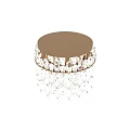 Elegant Crystal Ceiling Light With Hanging Pendants And Metal Frame Design