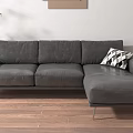 Post-modern leather sofa multiplayer sofa corner sofa L-shaped sofa 3d model