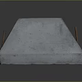 Two Concrete Pyramidal Construction Components With Top Holes And Metal Rod 3d model