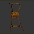 Traditional Wooden Tiered Garden Accent Stand with Curved Legs and Round Top