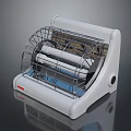 White Electric Household Bread Slicer With Metal Grid And Stable Base