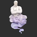 White Desk Lamp With Purple Cloud Base And Modern Sculptural Design