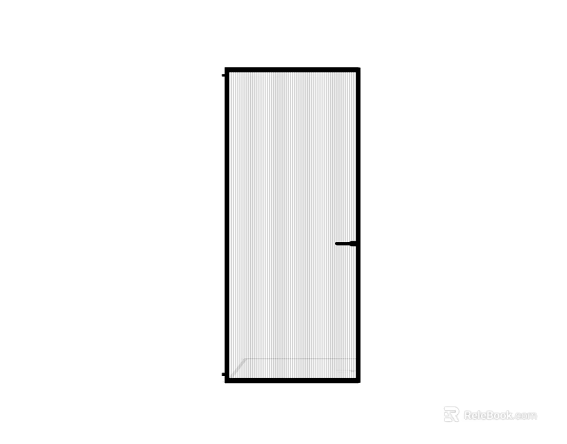 Modern Hinged Door With Vertical Striped Glass Panel For Home Interior Design 3d model