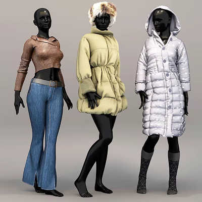 Modern Model Clothing Store Model Fashion Body Girl People Ladies Beautiful Footwear Clothes Sandals Studio Couple 3d model