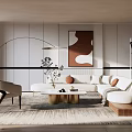 Modern Sofa Coffee Table Combination Sofa Coffee Table 3d model