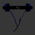 Blue Over Ear Headphones With Black Ear Cups And Wired Cable