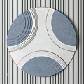 Modern Circular Wall Decor With Abstract Wave And Geometric Line Patterns 3d model