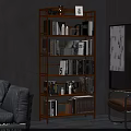 Modern Wooden Multi Tiered Bookshelf With Books And Decorative Items
