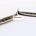Two Traditional Wooden Boats With Classic Design And Wooden Seats On White Background