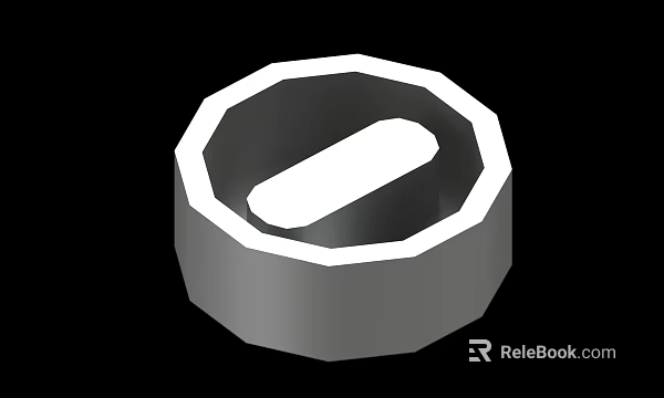 Octagonal Metal Mechanical Part With Slotted Opening For Industrial Applications 3d model 
