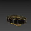 Modern Round Coffee Table With Black Top And Brown Base Design 3d model