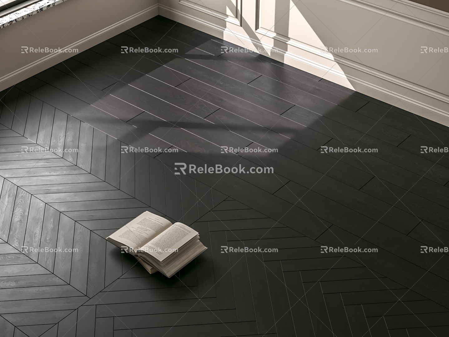 Modern wood floor fishbone wood floor herringbone wood floor 3d model