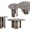 Modern Minimalist Round Coffee Tables With Marble Tabletop And Metal Base 3d model