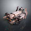 Futuristic Mechanical Device 3D Model With Complex Components And Glowing Blue Lights 3d model