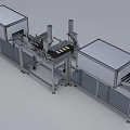 Industrial Automated Production Line With Transparent Cover Enclosures And Metal Frame Structure