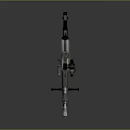 Tactical Machine Gun Design With Metallic Body Tripod Scope And Magazine