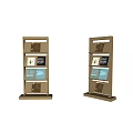 Modern Wooden Display Shelves Multi Layer Design with Books and Brochures