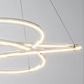Modern Curved Ring LED Chandelier With Sleek Metal Frame And Bright Illumination