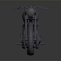 Vintage Black Motorcycle Classic Design With Single Seat Round Headlight And Chrome Details