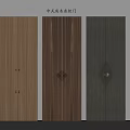 Minotti Chinese Style Solid Wood Wardrobe Doors With Diverse Handle Designs 3d model