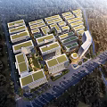 Aerial View Of Modern Industrial Park Planning