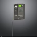 Public Payphone Structure With Green Display Keypad And Coin Slot
