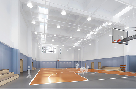 modern basketball hall basketball court 3d model