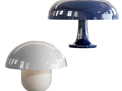 Decorative Modern Mushroom Shaped Table Lamps With White And Blue Bodies 3d model