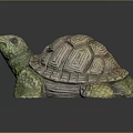 Turtle Shaped Decorative Ornament For Home Furniture With Green Brown Textured Shell