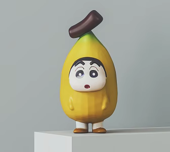 Modern Doll Crayon Shin New Children's Toy Trendy Play Hand-made Decorative Ornaments 3d model