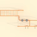 Modern Children's Play Area With Climbing Frames Horizontal Bars And Swings In Orange
