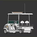 White Patrol Cart With Canopy Roof Light Bar And Front Badge Design