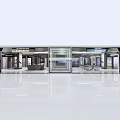 Modern Mall Store Front Featuring Glass Door Window Display And Minimalist Design
