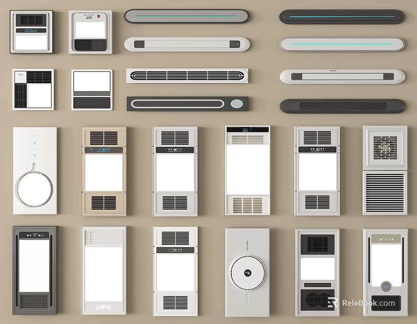 Modern Bathroom Accessories Featuring Various Design Styles And Functional Panels 3d model 