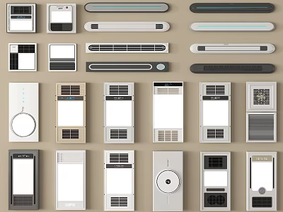 Modern Bathroom Accessories Featuring Various Design Styles And Functional Panels 3d model