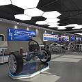 Auto Parts Specialty Store with Modern Display Area Wheels Tools and Workbenches