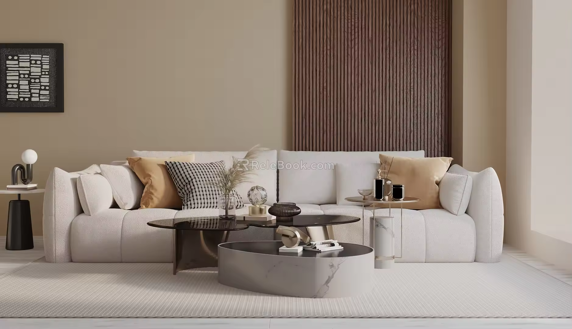 Modern three-seat sofa 3d model