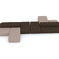Multi Person Modular Sofa With Dark Brown And Light Brown Cushioned Modules For Living Room