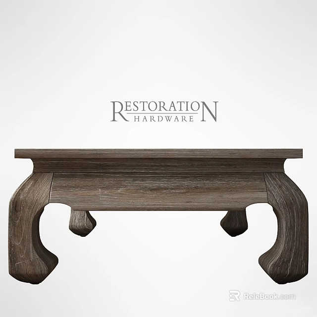 Solid Wood Dining Table With Unique Carved Legs And Rustic Design 3d model 