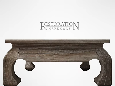 Solid Wood Dining Table With Unique Carved Legs And Rustic Design 3d model