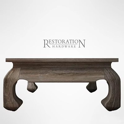 Solid Wood Dining Table With Unique Carved Legs And Rustic Design 3d model