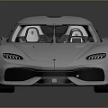 Silver Sports Car with Streamlined Body Yellow Wheels and Modern Futuristic Design