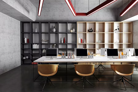 Industrial LOFT Public Office Maker Space Office 3d model