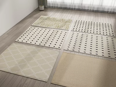 Square Rugs With Various Patterns For Home Floor Decor And Interior Design 3d model