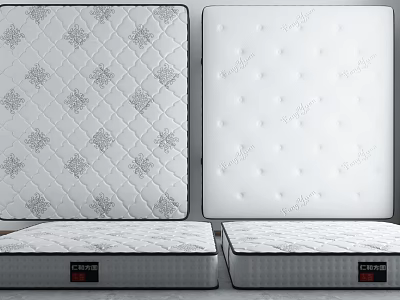Different Mattress Designs Showcasing Diamond Pattern And Dot Details 3d model