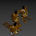 Scary Brown Cartoon Bear Game Characters With Black Top Hats And Large Teeth