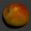 Fresh Vibrant Ripe Mango With Yellow Orange Smooth Skin And Reflection On Dark Background