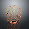 Modern Decorative Orange Mesh Furniture With Circular Base And Storage Design
